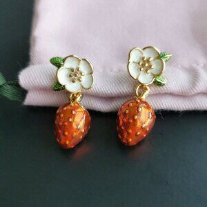 Kate Spade Picnic Perfect Strawberry Red Drop Earrings on-trend Jewelry